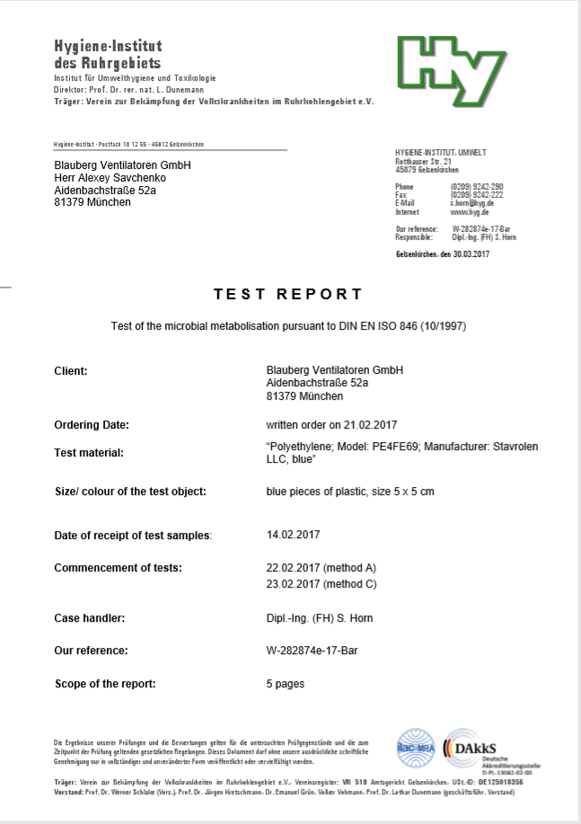 HY德國衛(wèi)生標準認證（布魯管道）